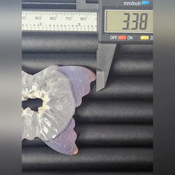 Natural Purple Agate Druzy Butterfly Crystal Carving - Picture 6 of 6